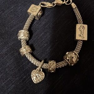 Brighton charm bracelet, silver.